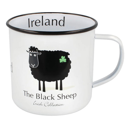 Black and White Sheep Enamel Mug