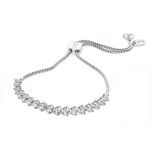 Square Tennis Bolo Bracelet Silver