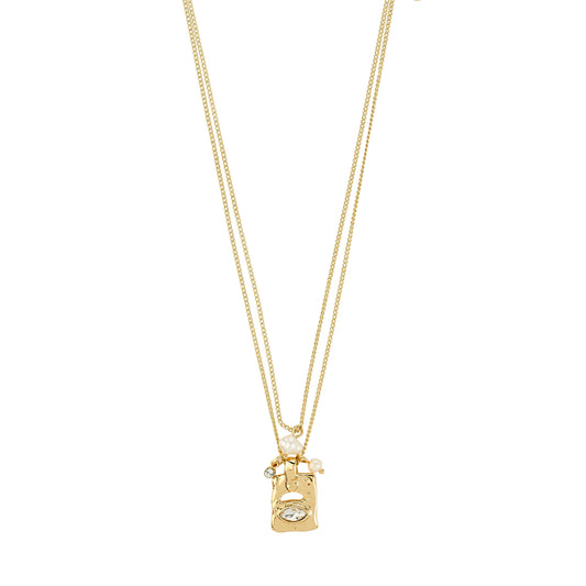 FIRE necklace 2-in-1 set, gold-plated