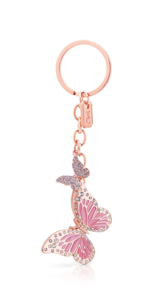 Pink Butterfly Keyring