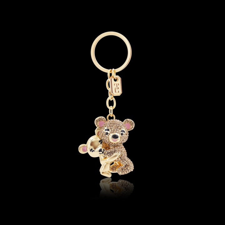 Gold Hugging Bears Keyring