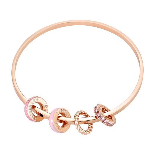 Halo Sunset Bangle Rose Gold and Pink
