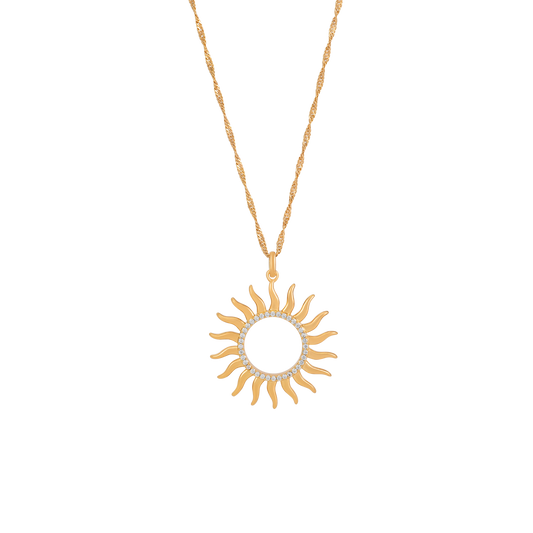 Soleil Open Sun Pendant Gold
