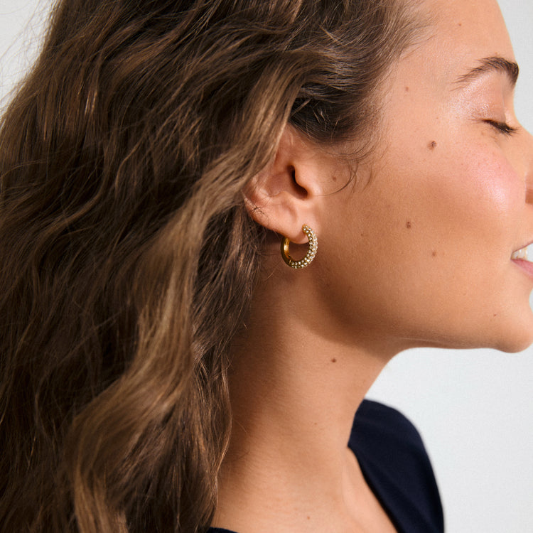 TATUM medium hoops gold-plated
