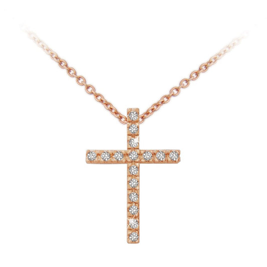 Rose Gold Fine Cross Pendant
