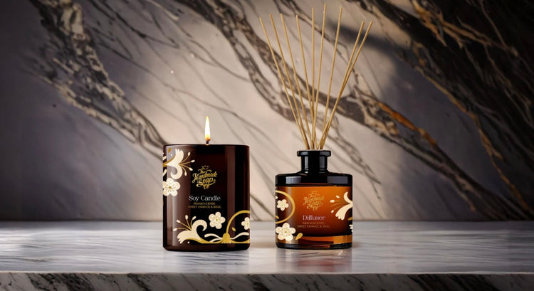*New Limited Edition Indulgent Candle & Diffuser set - Sweet Orange ,Frankincense & Basil