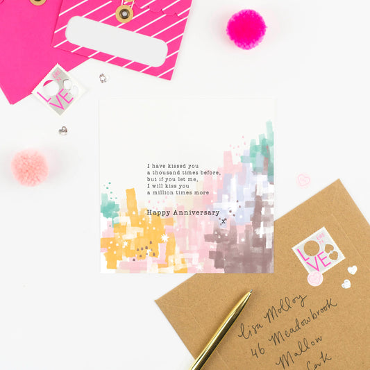 Happy Anniversary Card - A Thousand Kisses