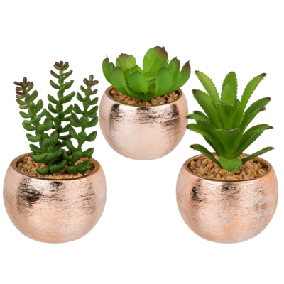 rose gold succulent Decorative Succulent in rosegold pot