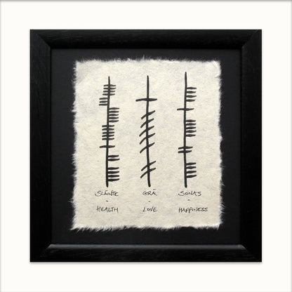 Ogham Health, Love, Happiness Plaque