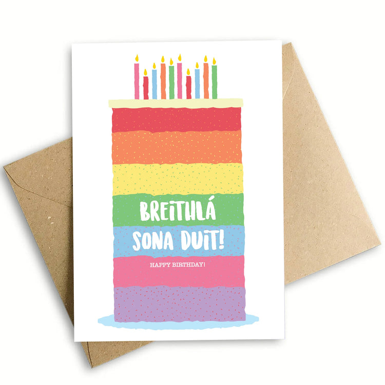 Cárta Císte Rainbow Lá breithe shona duit