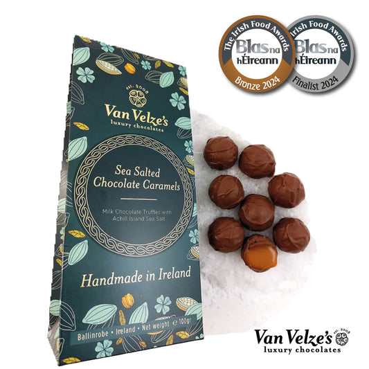 Sea Salted Caramel truffle box by Van Velze's Chocolates