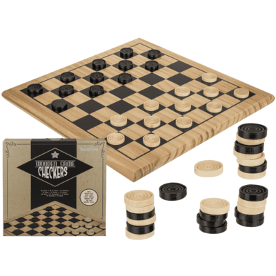 Wood Game Checkers