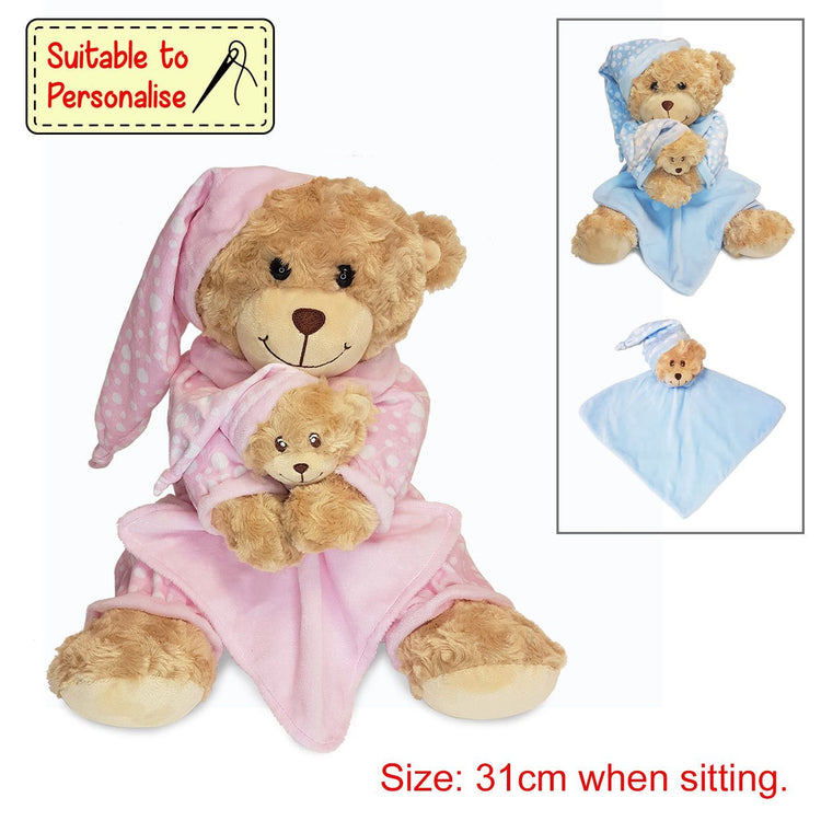 Pink Bedtime Bear with Comforter