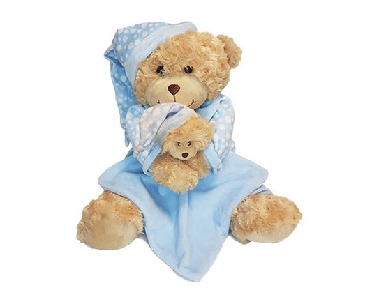 Blue Bedtime Bear with Comforter