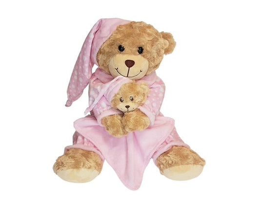 Pink Bedtime Bear with Comforter