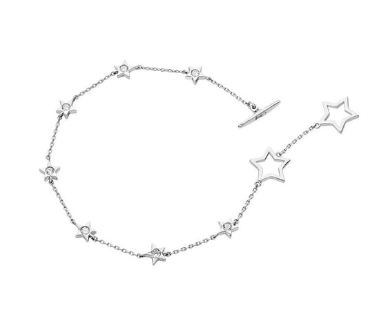 Stars Silver Bolo Chain Bracelet