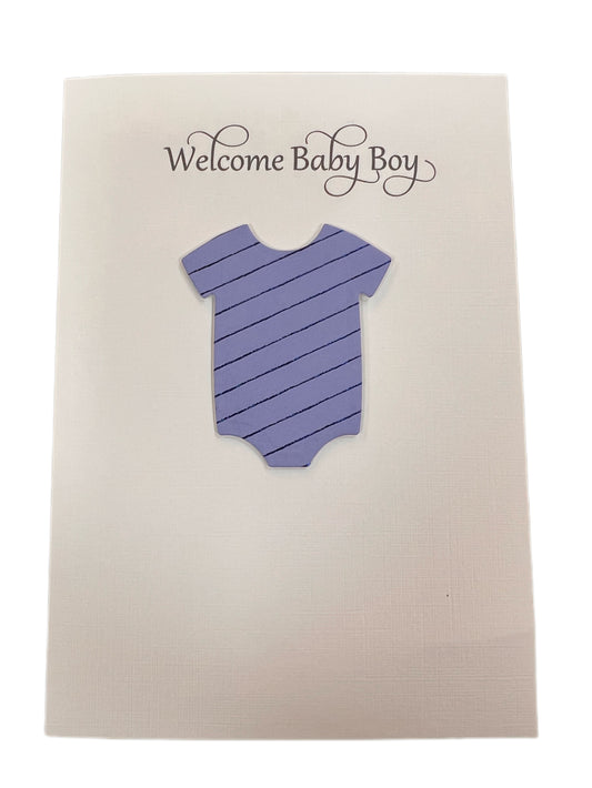 Welcome Baby Boy - Handcrafted Card