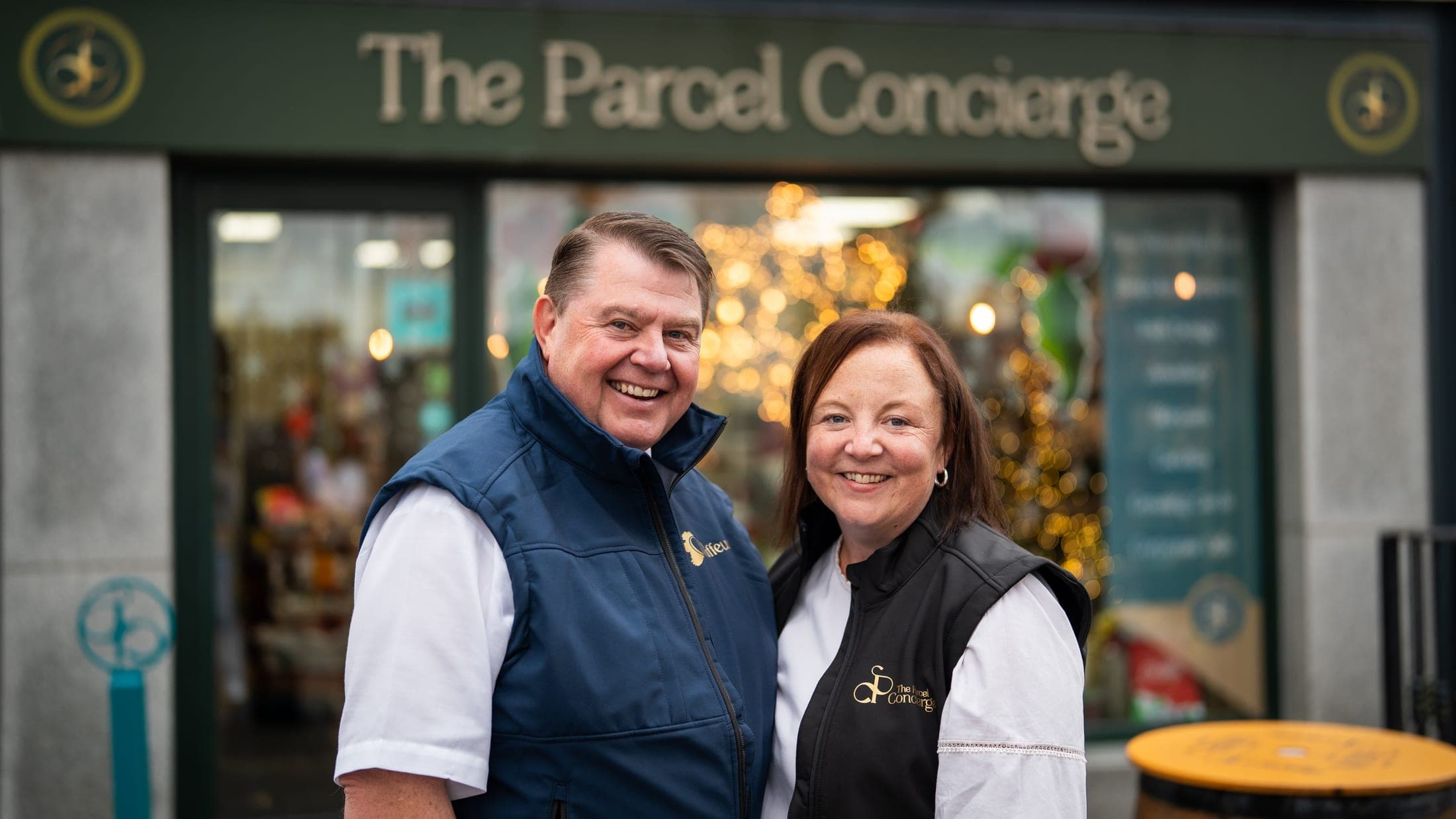 Karen and Ciaran McBride outside The Parcel Concierge in Dunshaughlin