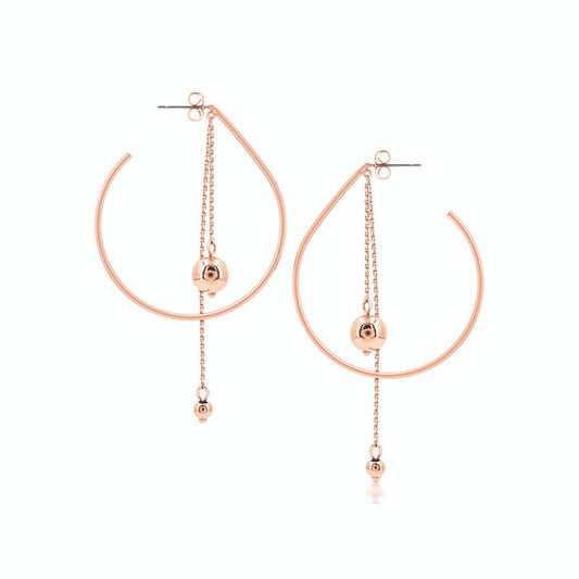 Romi Rose Gold Bead Drop Shape Earrings