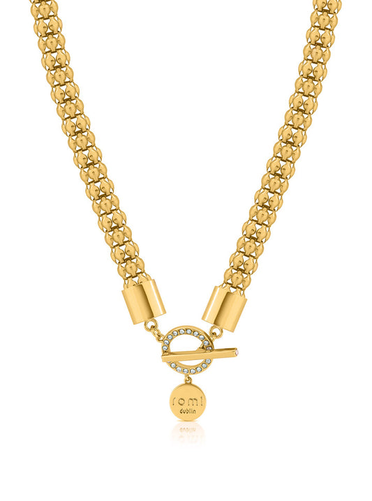 ROMI GOLD POPCORN CHAIN BAR BRACELET