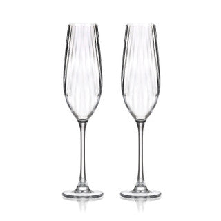 Ripple Set of Two Champagne Glasses