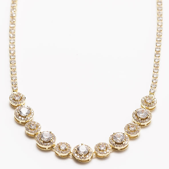 Gold Diamond Cluster Pendant