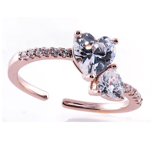 Rose gold diamond adjustable ring