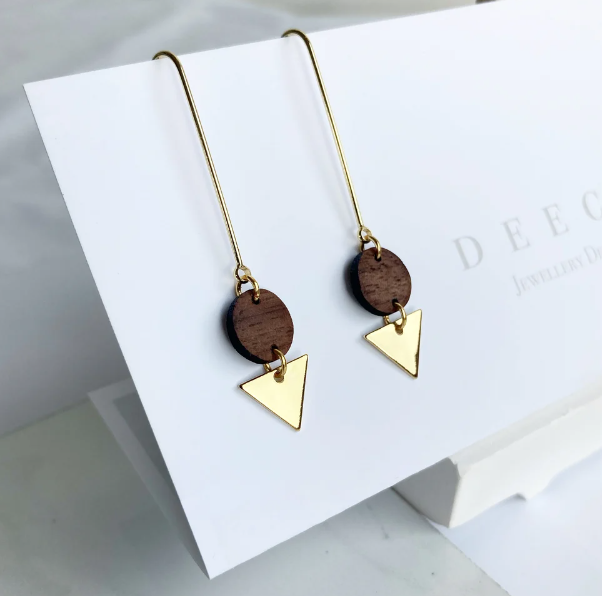 WALNUT & GOLD EXTENDED DROPS