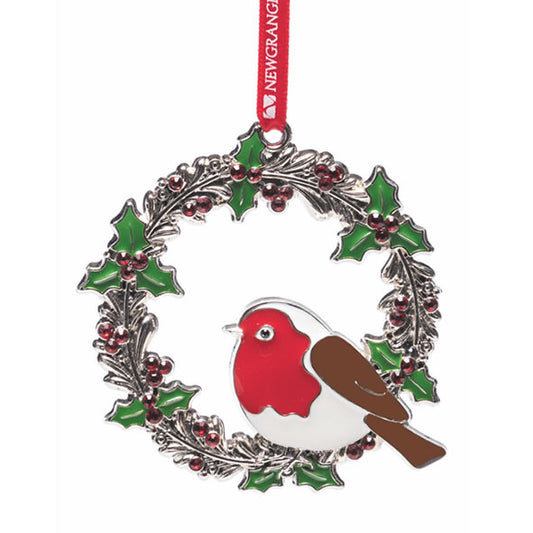 Christmas Hanging Wreath with Robin