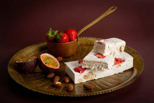 Mienas Almond Strawberry and Passionfruit sharing slab