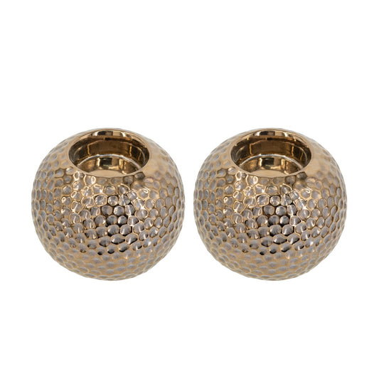 Ceramic Tea Light Holders Copper set of 2