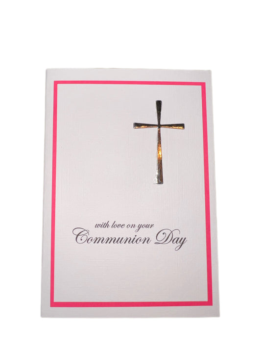 Communion Card Pink