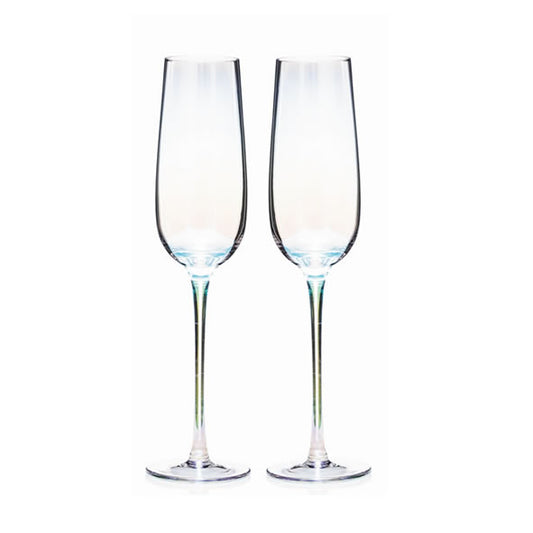Unicorn Lustre Flute Prosecco Glasses, Pair, 250ml