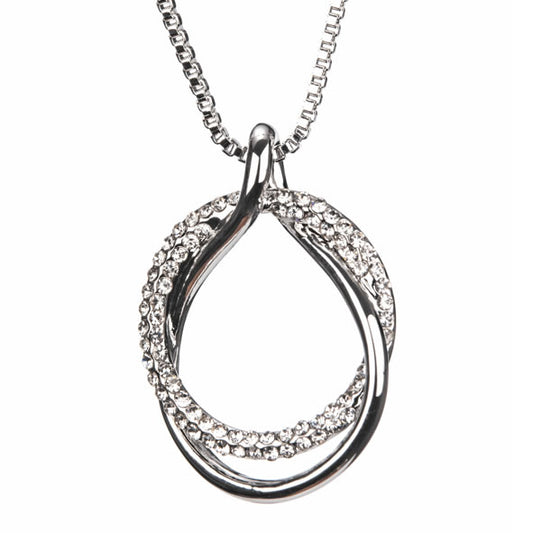 Silver Diamante Loop Pendant