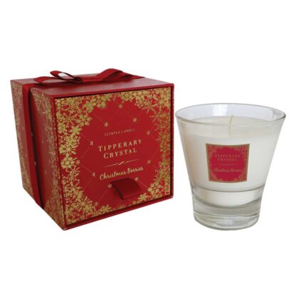 Tipperary Crystal CHristmas Berries Candle