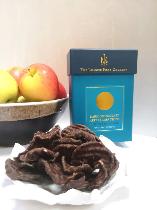 Lismore Blue Box Dark Chocolate Apple Crisp Thins
