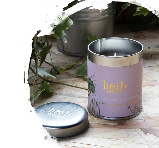 Herb Rhubarb Candle Tin