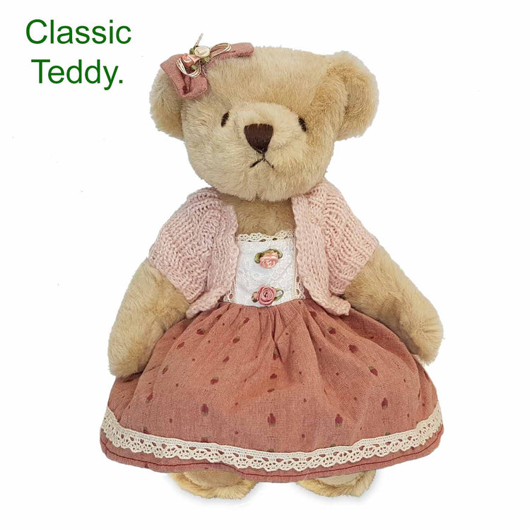 Cottage Collection Teddy Bear pink dress