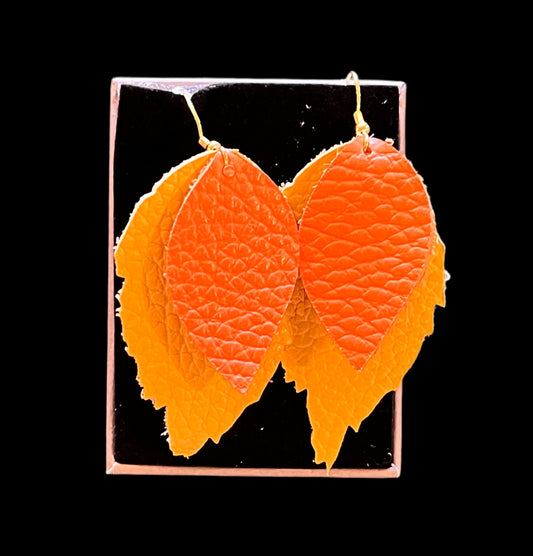 Siobhan Daly Designs - Double Yellow & Orange   Duilleog Earrings