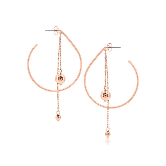 Rose gold bead drop shape earrings