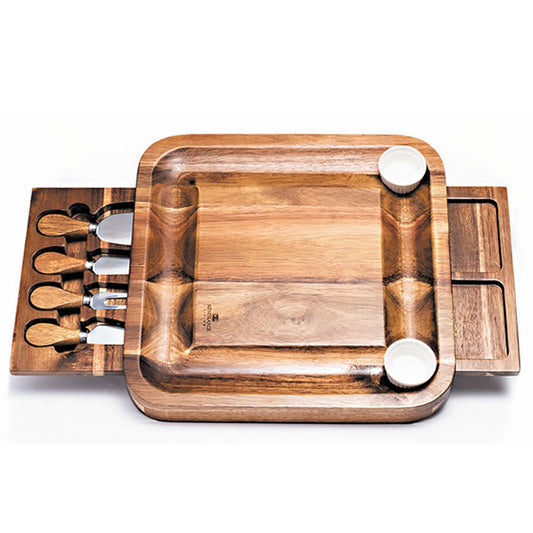 Cheese Board Rectangular with Dishes x 2 & Knives