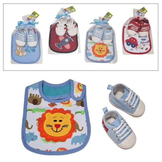 Baby bib and shoes blue