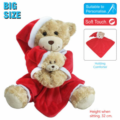 Red Bedtime Bear with comforter